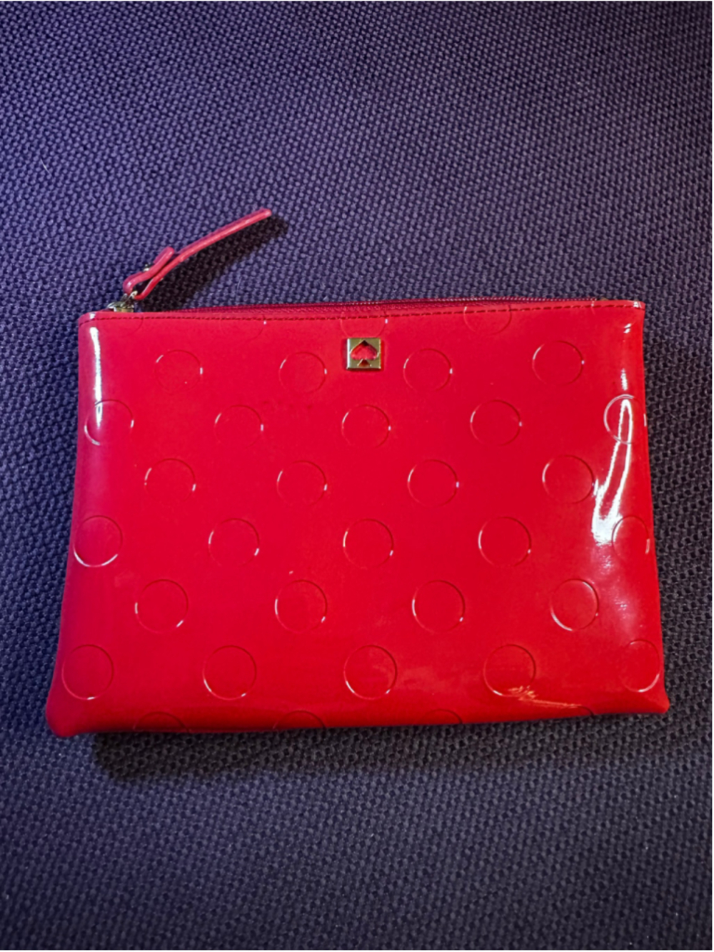 Kate Spade Red Patent Leather Cosmetic Bag